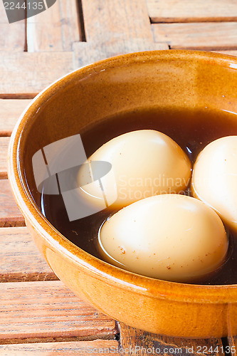 Image of Hard-boiled eggs stew with sweet gravy