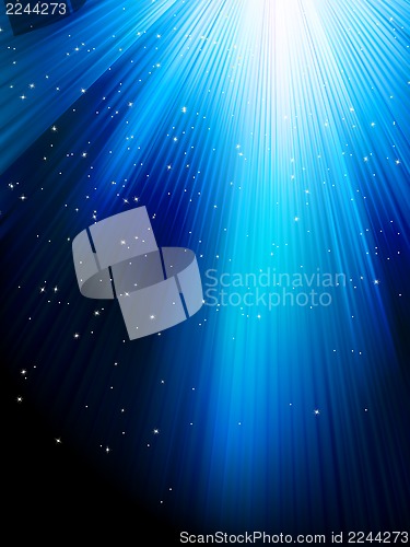 Image of Stars on blue striped background. EPS 8