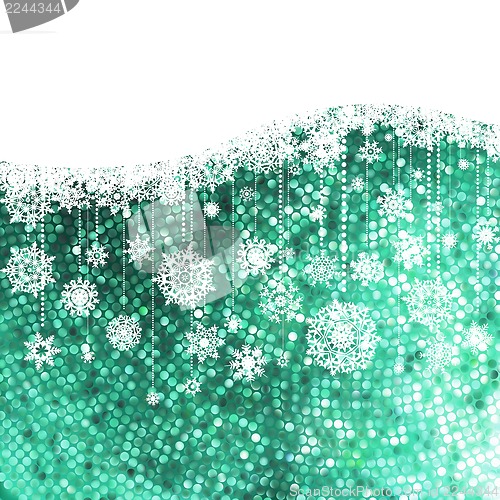 Image of Christmas background with snowflakes. EPS 8