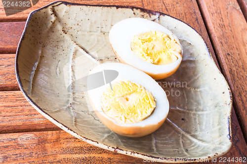 Image of Hard-boiled eggs stew from sweet gravy