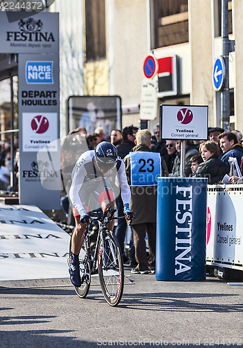 Image of The Cyclist Hinault Sébastien- Paris Nice 2013 Prologue in Houi