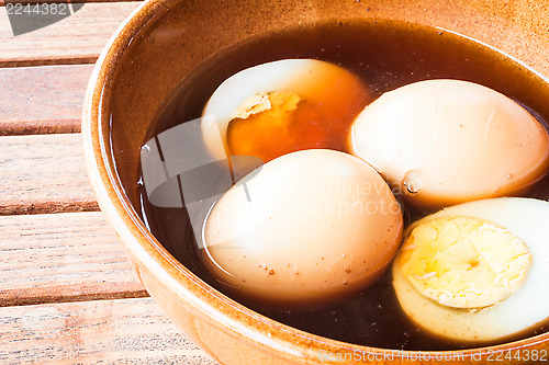 Image of Hard-boiled eggs stew with sweet gravy