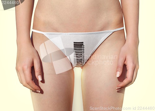 Image of panties with barcode