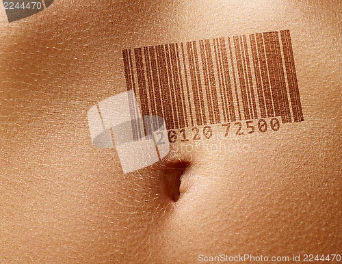 Image of stomach with barcode