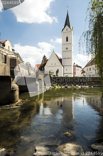 Image of River Amper and Church St. Leonhard