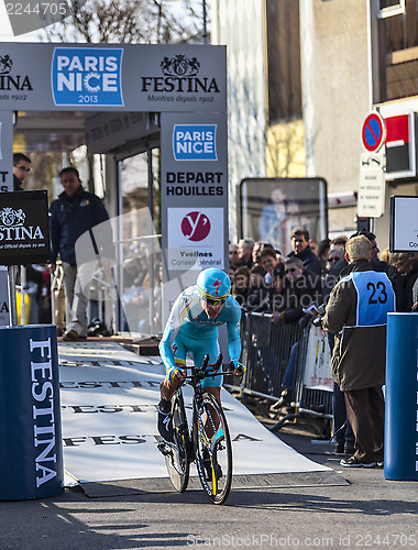 Image of The Cyclist Gasparotto Enrico- Paris Nice 2013 Prologue in Houil