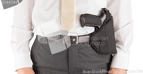 Image of Secret service agent with a gun