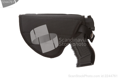 Image of 9mm Pistol in a flexible holster