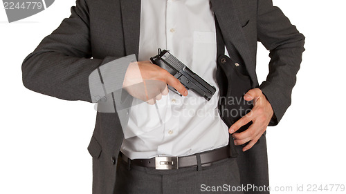 Image of Secret service agent with a gun