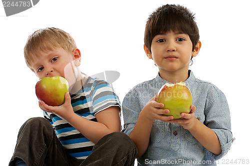 Image of Two Boys with Apples