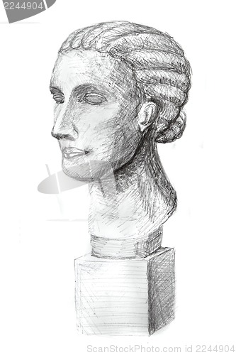 Image of My hand drawing lesson 6 woman plaster head 
