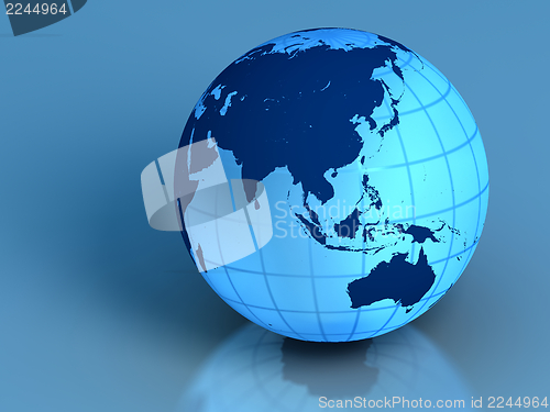 Image of Earth on blue