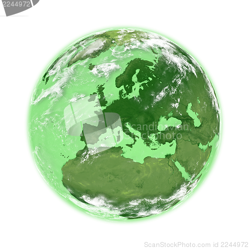 Image of Europe on green Earth