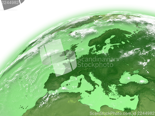 Image of Europe on green Earth