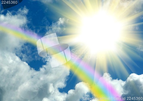 Image of Rainbow in clouds