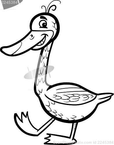 Image of goose cartoon illustration for coloring