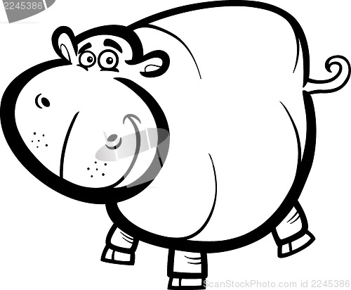 Image of Hippo or Hippopotamus for coloring book