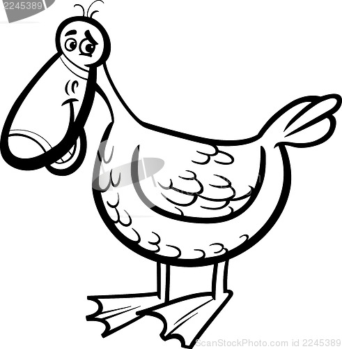 Image of duck cartoon illustration for coloring