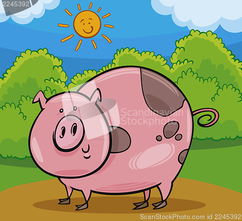 Image of pig livestock animal cartoon illustration