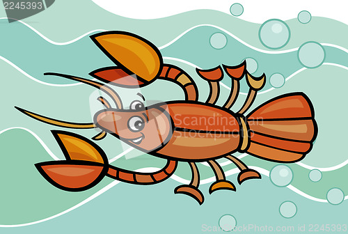 Image of happy crayfish cartoon illustration