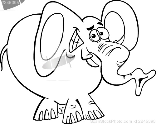 Image of cartoon elephant for coloring book