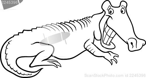 Image of cartoon crocodile for coloring book