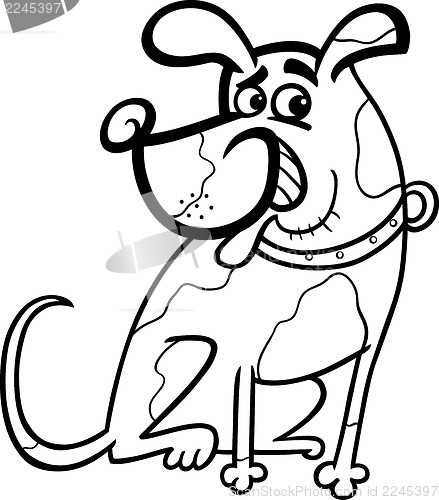 Image of dog cartoon illustration for coloring