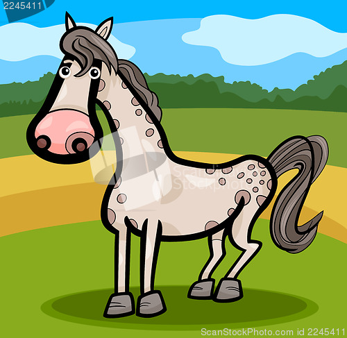 Image of horse farm animal cartoon illustration