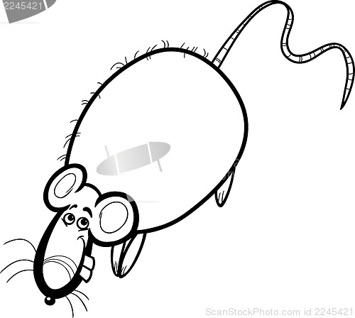 Image of rat cartoon character for coloring book