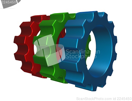 Image of rgb gear wheels