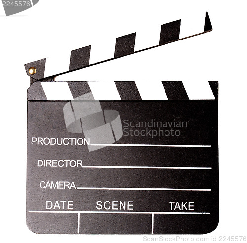 Image of Isolated clapperboard, closeup shot