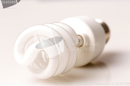 Image of Fluorescent CFL bulb, closeup shot