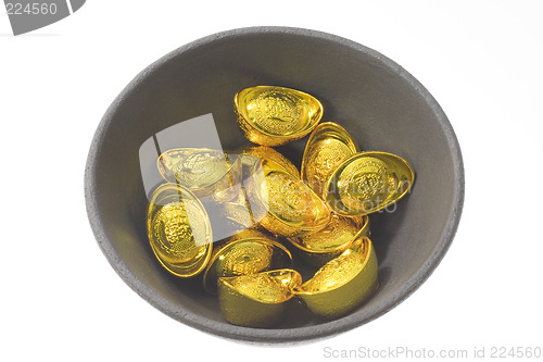 Image of Bowl of gold ingots

