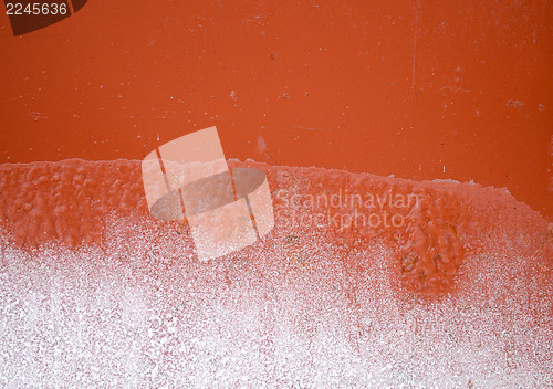 Image of background iron rusty tin wall frozen ice winter 