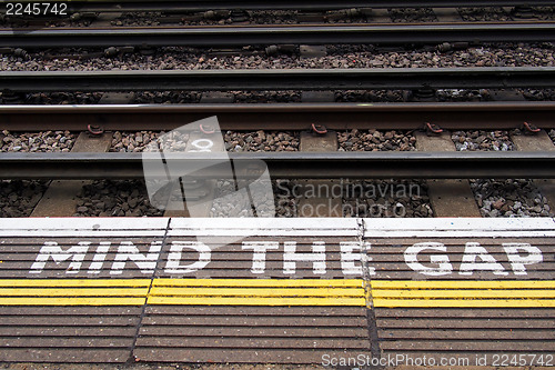 Image of A view of the railway. Mind the gap.