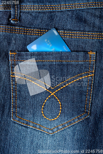 Image of Cash card in jeans back pocket