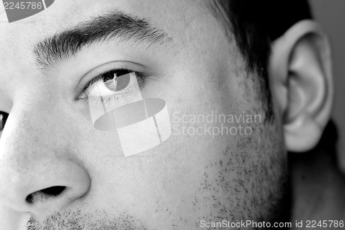 Image of Serious Man Eye Closeup