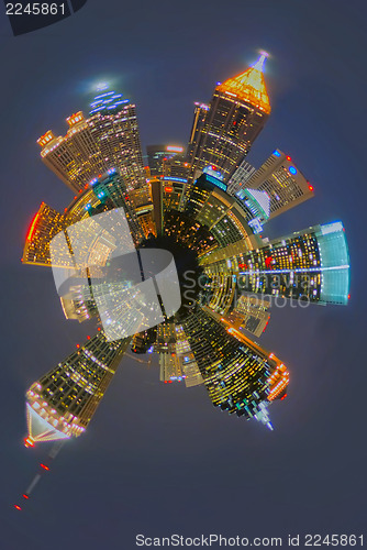 Image of atlanta skyline mini planet