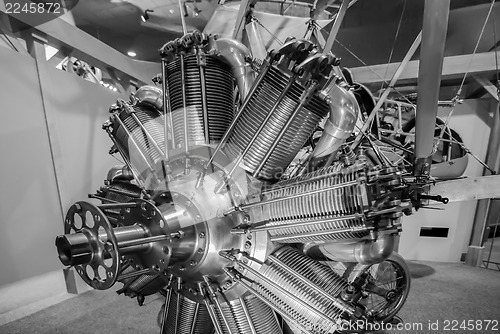 Image of Radial engine of old airplane