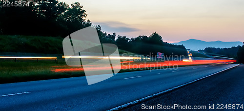 Image of Night road against the sunset sky