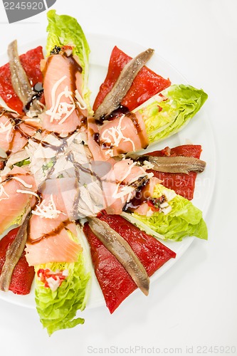 Image of food salmon anchovy salad