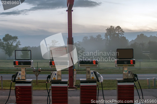 Image of at a gas station