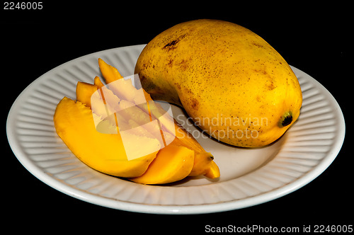 Image of champagne ataulfo mango closeup isolated 