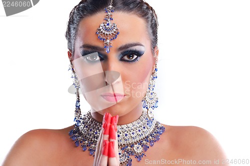 Image of Beautiful Woman with  Luxury Makeup