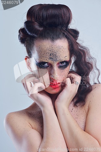 Image of Beautiful Woman with  Luxury Makeup