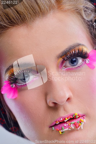 Image of Beautiful Woman with  Luxury Makeup