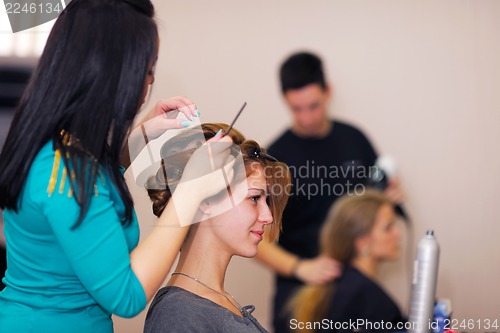 Image of Beautiful Woman with  Luxury Makeup