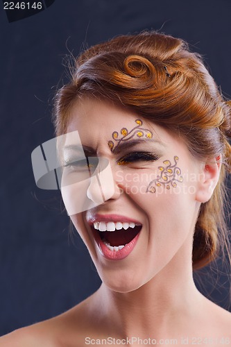 Image of Beautiful Woman with  Luxury Makeup