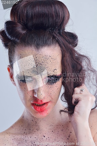 Image of Beautiful Woman with  Luxury Makeup