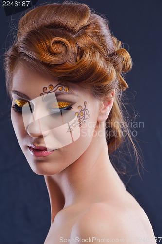 Image of Beautiful Woman with  Luxury Makeup